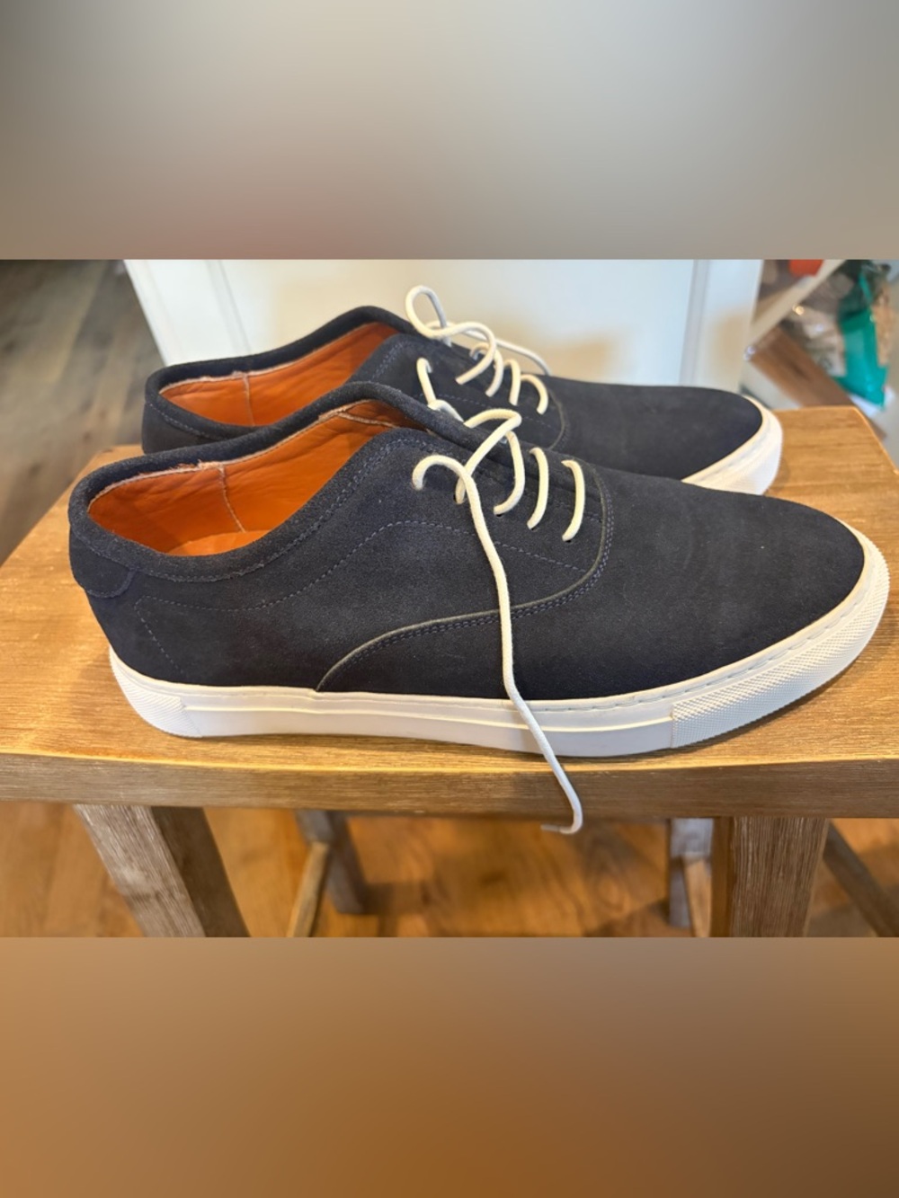 Beckett Simonon Men’s low-Top Sneakers with White Sole navy CONTI suede